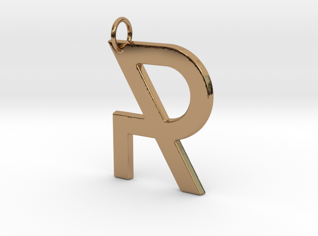 R in Polished Brass