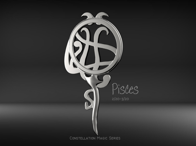 Pisces［Constellation Magic Series］ - Key Style in Fine Detail Polished Silver
