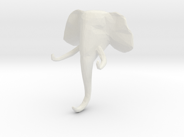 Elephant Clothes-Hanger in White Natural Versatile Plastic