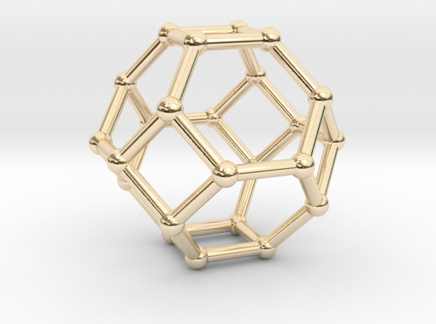 0373 Truncated Octahedron V&E (a=1сm) #002 in 14K Yellow Gold