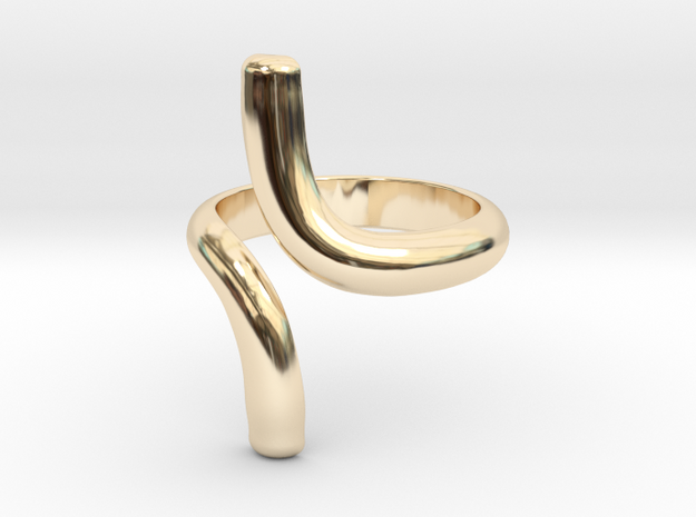 Twisting Ring in 14k Gold Plated Brass