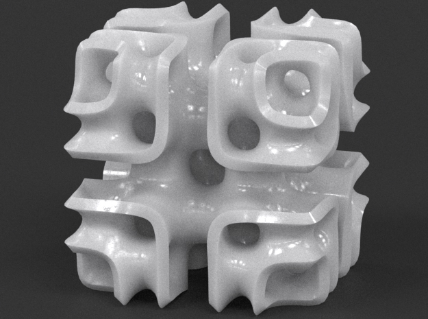 Cubic Lattice in White Processed Versatile Plastic
