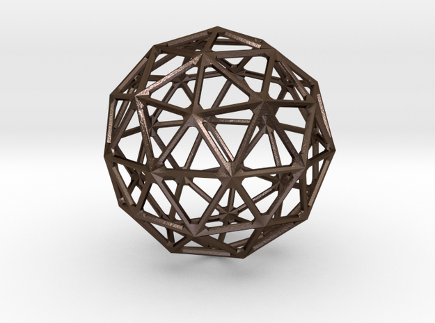 Icosahedronal Pendant in Polished Bronze Steel