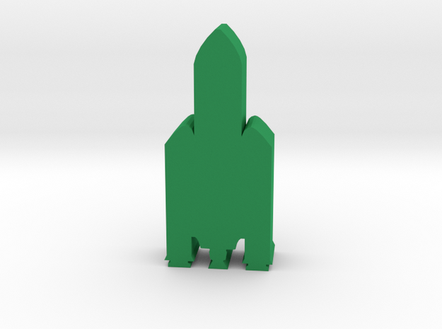 Game Piece, Ariane 5-style Rocket in Green Processed Versatile Plastic