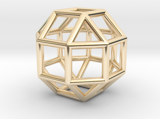 0274 Small Rhombicuboctahedron E (a=1cm) #001 in 14K Yellow Gold