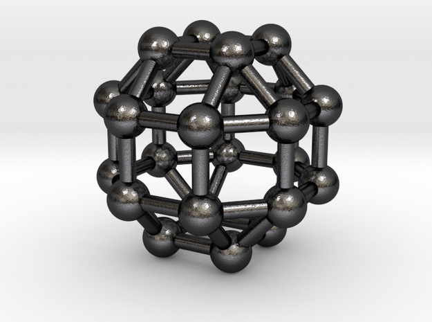 0390 Small Rhombicuboctahedron V&E (a=1cm) #003 in Polished and Bronzed Black Steel