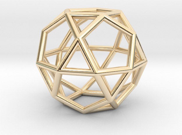 0276 Icosidodecahedron E (a=1cm) #001 in 14K Yellow Gold