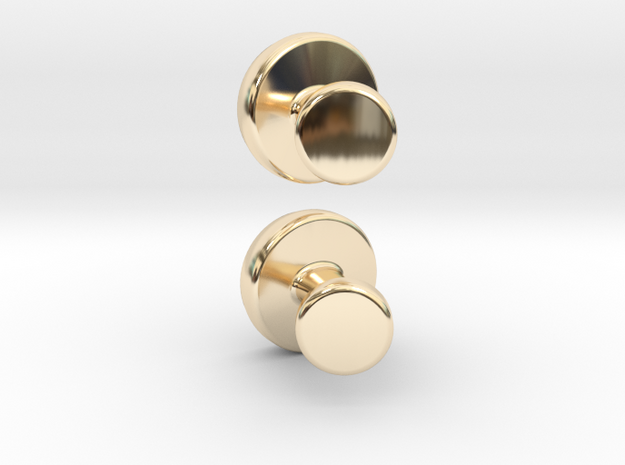 Cuff-link - Gem/Bead Settable in 14K Yellow Gold