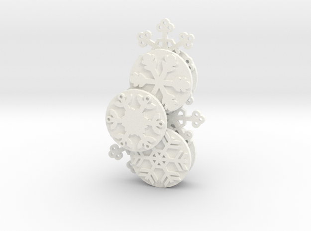 Gears of Winter Ornament in White Processed Versatile Plastic