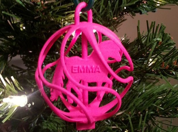 Horse Ornament - Custom in Pink Processed Versatile Plastic