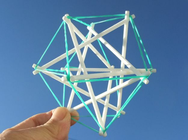 Tensegrity Cuboctahedron 1 in White Natural Versatile Plastic