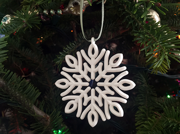 Classic Snowflake in White Processed Versatile Plastic