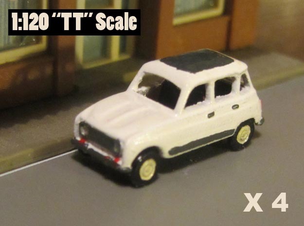 Renault 4 Hatchback 1:120 scale (Lot of 4 cars) in Tan Fine Detail Plastic