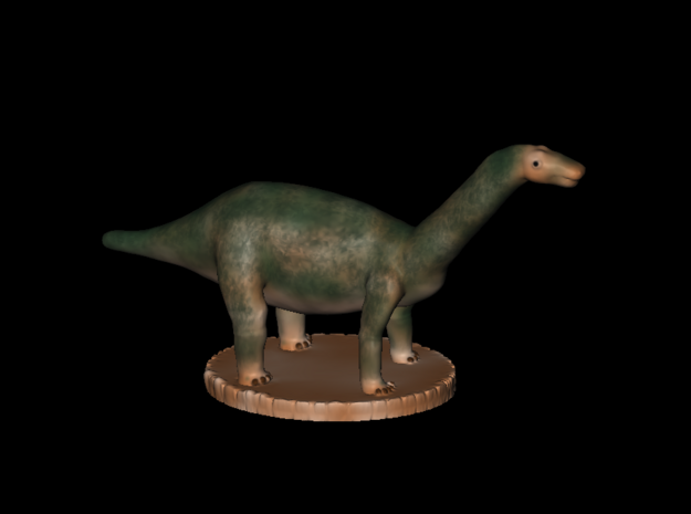 Miniature Apatosaurus Dark Green Full Color in Full Color Sandstone