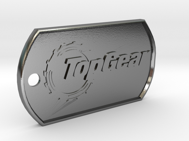 TopGear Logo Dog Tag in Polished Silver