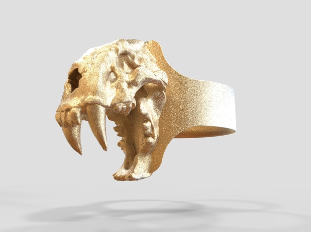 Sabretooth Ring in Polished Gold Steel: 9.5 / 60.25