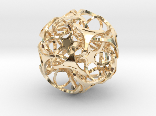 DODECA  ICOSA 75mm in 14K Yellow Gold