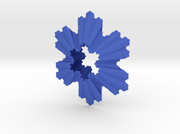 Koch Snowflake Ornament in Blue Processed Versatile Plastic