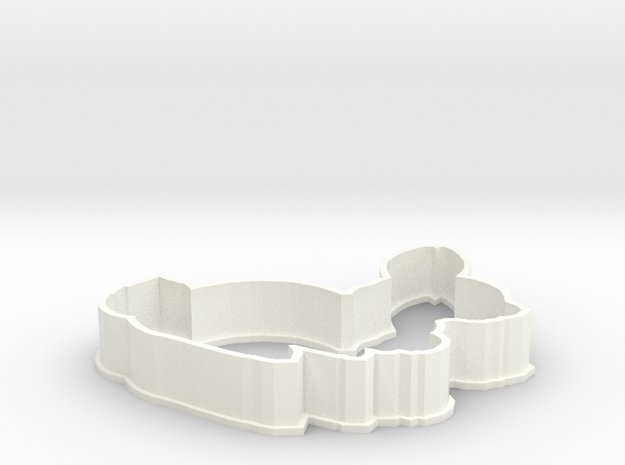 Bunny cookie cutter in White Processed Versatile Plastic