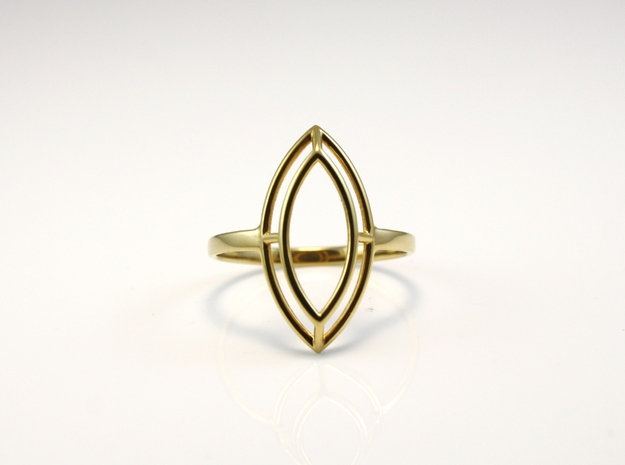 Marquise Simple Wire Ring - US Size 09 in 18k Gold Plated Brass
