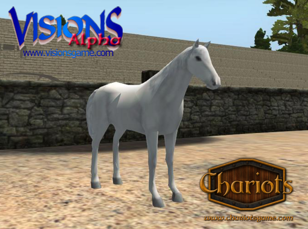 Horse White in Full Color Sandstone