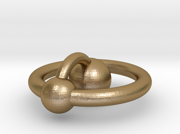 Mini Hydrogen Atom Pendant in Polished Gold Steel