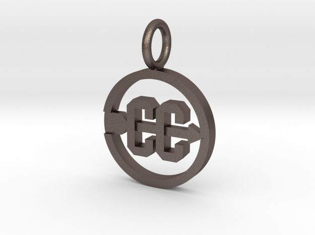 Cross Country Pendant/charm in Polished Bronzed Silver Steel