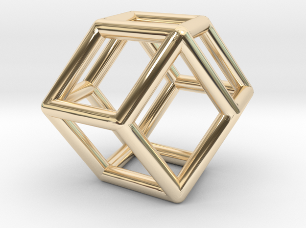 0292 Rhombic Dodecahedron E (a=1cm) #001 in 14K Yellow Gold