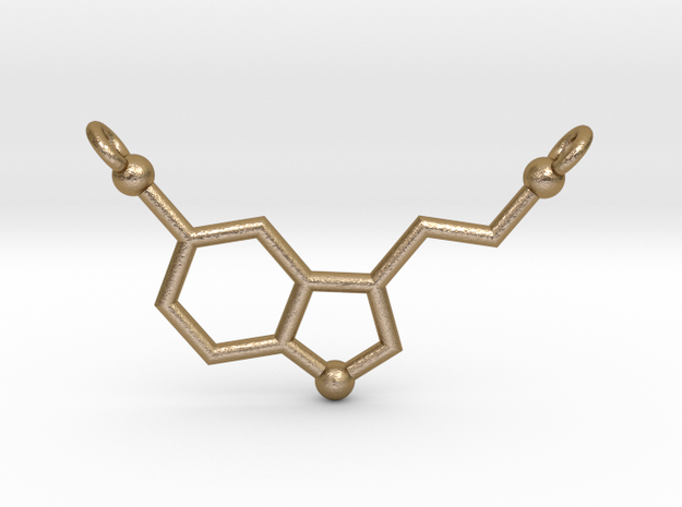Serotonin Pendant in Polished Gold Steel