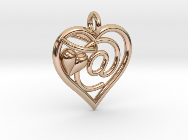 HEART @ in 14k Rose Gold Plated Brass