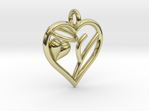 HEART Y in 18k Gold Plated Brass