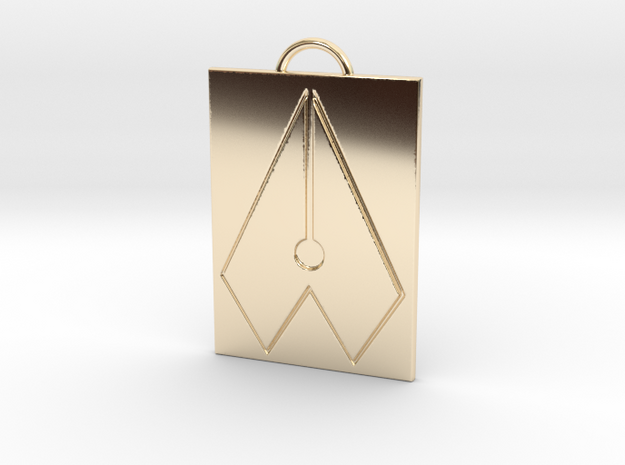 Axial Works™ Symbol: Full Keychain in 14K Yellow Gold