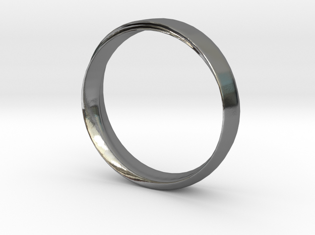 Mobius Ring with Groove Size US 9.75 in Polished Silver