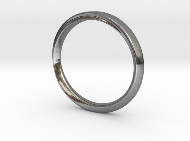 Mobius Ring with Groove Size US 3.75 in Polished Silver