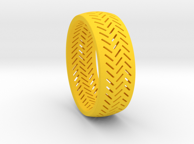 Herringbone Ring Size 16 in Yellow Processed Versatile Plastic