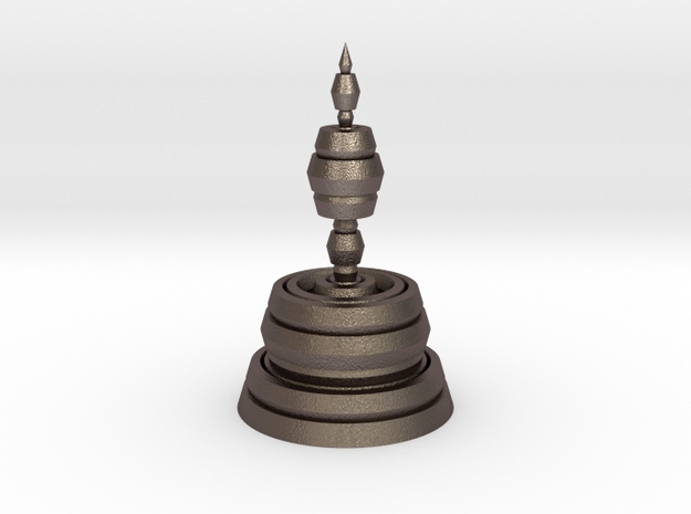 Fractality Chess - Bishop in Polished Bronzed Silver Steel