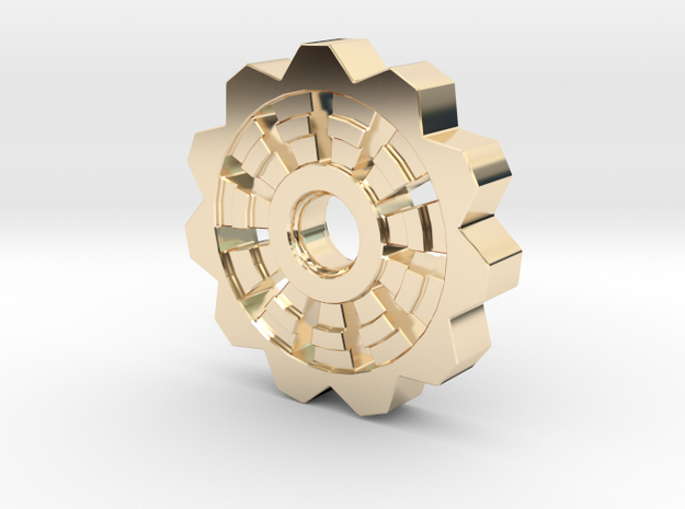 Cog Pendant  in 14k Gold Plated Brass