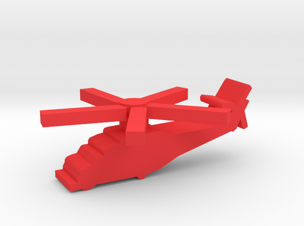 Game Piece, Red Force Hind Helicopter in Red Processed Versatile Plastic