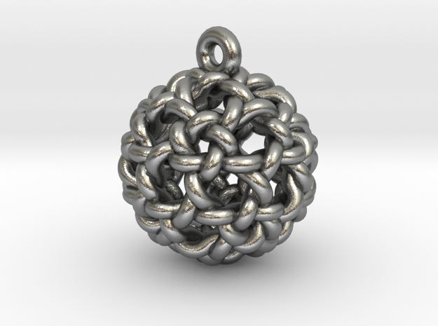 Icosidodeca Knot Earring in Natural Silver