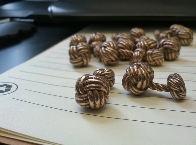 Woven Knot Cufflink in Fine Detail Polished Silver