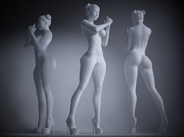 Heels girl 007 Scale 1:10 in White Processed Versatile Plastic