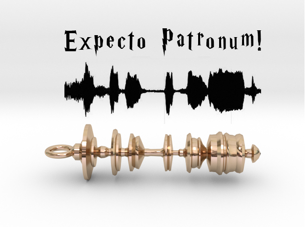 "Expecto Patronum" - Harry Potter Waveform Pendant in 14k Gold Plated Brass