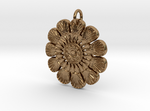 Shells Mandala Pendant in Natural Brass