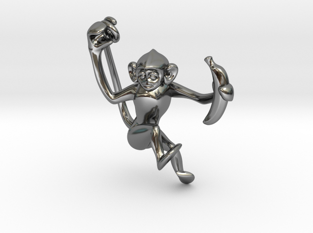 3D-Monkeys 221 in Fine Detail Polished Silver