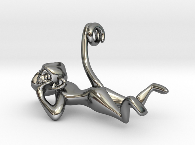 3D-Monkeys 232 in Fine Detail Polished Silver