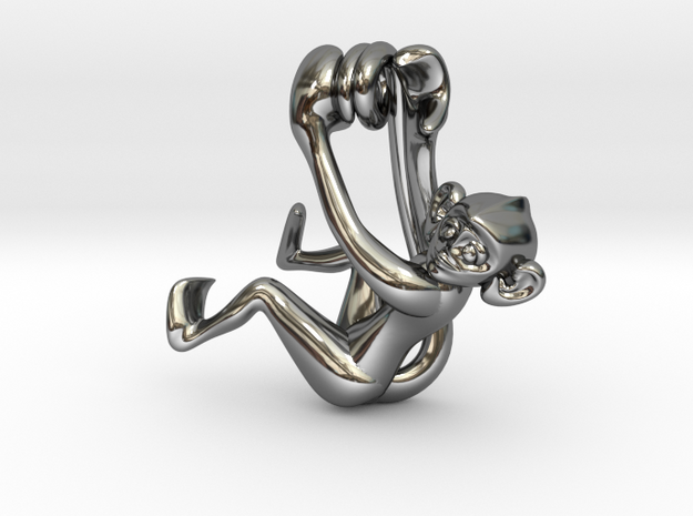 3D-Monkeys 266 in Fine Detail Polished Silver