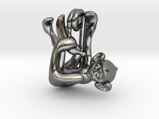 3D-Monkeys 282 in Fine Detail Polished Silver