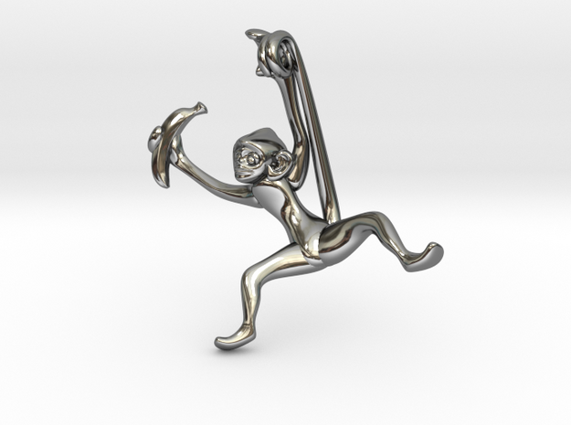 3D-Monkeys 288 in Fine Detail Polished Silver
