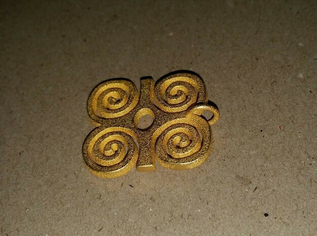 DWENNIMMEN (Adinkra Symbol of Strength) in Polished Gold Steel