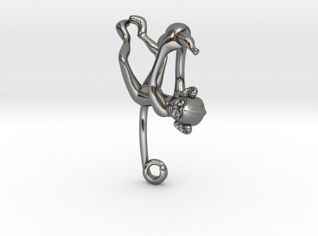 3D-Monkeys 293 in Fine Detail Polished Silver